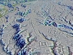 This LIDAR image provided by researchers in January 2024 shows complexes of rectangular platforms arranged around low squares and distributed along wide dug streets at the Kunguints site, Upano Valley in Ecuador. Archeologists have uncovered a cluster of lost cities in the Amazon rainforest that was home to at least 10,000 farmers around 2,000 years ago, according to a paper published Thursday, Jan. 11, 2024, in the journal Science. (Antoine Dorison, Stéphen Rostain via AP)