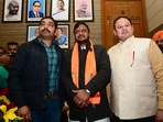 BJP candidate Manoj Sonkar after winning the Chandigarh mayoral elections. (Ravi Kumar/Hindustan Times)