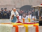 Prime Minister Narendra Modi, President Droupani Murmu and other leaders and dignitaries on Tuesday paid tribute to Mahatma Gandhi on his 76th death anniversary at Rajghat in Delhi.&nbsp;