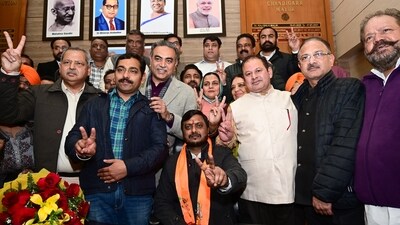 BJP mayoral candidate Manoj Sonkar won the Chandigarh mayoral elections. (HT photo) BJP mayoral candidate Manoj Sonkar won the Chandigarh mayoral elections. (HT photo)