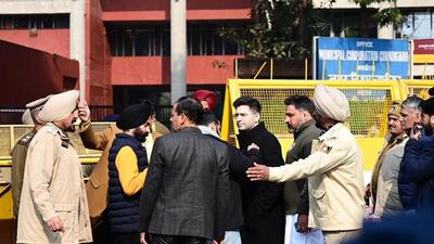 AAP MP Raghav Chadha outside the Chandigarh Municipal Corporation office on January 18 when the mayoral elections were originally scheduled. (HT file photo) AAP MP Raghav Chadha outside the Chandigarh Municipal Corporation office on January 18 when the mayoral elections were originally scheduled. (HT file photo)