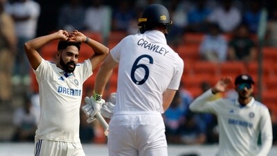 India's Mohammed Siraj reacts during the 1st Test against England (REUTERS)
