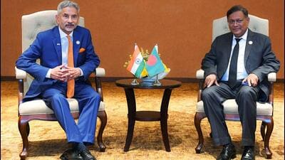 External Affairs Minister S Jaishankar meets with his Bangladesh counterpart Mohammed Hasan Mahmud, in Kampala. (Dr. S. Jaishankar-X/ ANI FILE) External Affairs Minister S Jaishankar meets with his Bangladesh counterpart Mohammed Hasan Mahmud, in Kampala. (Dr. S. Jaishankar-X/ ANI FILE)
