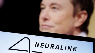 Elon Musk Neuralink: Neuralink logo and Elon Musk photo are seen in this illustration. (Reuters)