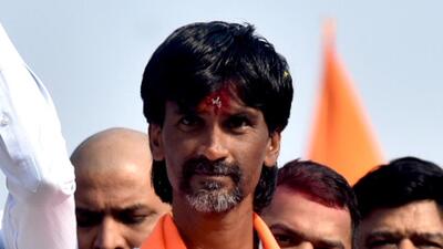 Navi Mumbai, India - Jan. 27, 2024:Maratha Quota activist Manoj Jarange Patil ends protest after Maharashtra CM Eknath Shinde Government accepts all demands at Chhatrapati Shivaji Maharaj Chowk Vashi, in Navi Mumbai, India, on Saturday, January 27, 2024. (Photo by Bachchan Kumar/ HT PHOTO) (HT PHOTO) Navi Mumbai, India - Jan. 27, 2024:Maratha Quota activist Manoj Jarange Patil ends protest after Maharashtra CM Eknath Shinde Government accepts all demands at Chhatrapati Shivaji Maharaj Chowk Vashi, in Navi Mumbai, India, on Saturday, January 27, 2024. (Photo by Bachchan Kumar/ HT PHOTO) (HT PHOTO)