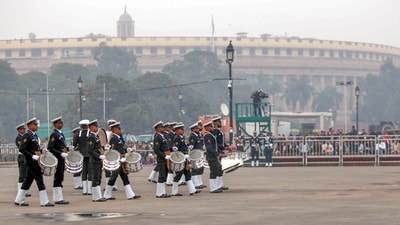 The ceremony performed every year on the evening of January 29 by the Indian defense military bands marks the end of Republic Day festivities. (PTI) The ceremony performed every year on the evening of January 29 by the Indian defense military bands marks the end of Republic Day festivities. (PTI)