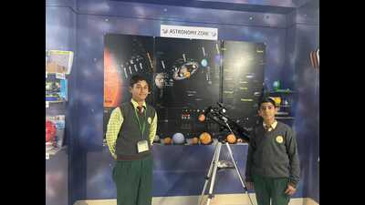 Students in the space lab at Government Senior Secondary School, Ghumarwin, in Bilaspur on Tuesday. (HT Photo) Students in the space lab at Government Senior Secondary School, Ghumarwin, in Bilaspur on Tuesday. (HT Photo)