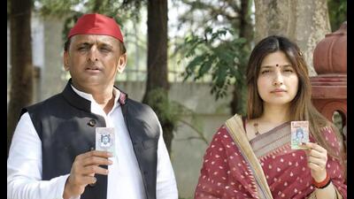 The SP has declared Dimple Yadav, party president Akhilesh Yadav’s wife, for the Mainpuri seat, which she inherited from late Mulayam Singh Yadav, the party founder, in the December 2022 bypolls. (File Photo) The SP has declared Dimple Yadav, party president Akhilesh Yadav’s wife, for the Mainpuri seat, which she inherited from late Mulayam Singh Yadav, the party founder, in the December 2022 bypolls. (File Photo)