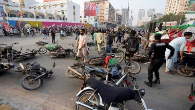 Police in the Balochistan provincial capital of Quetta said a bomb planted on a motorbike detonated as supporters rallied for the Pakistan Tehreek-e-Insaf (PTI) party of jailed ex-prime minister Imran Khan. Police in the Balochistan provincial capital of Quetta said a bomb planted on a motorbike detonated as supporters rallied for the Pakistan Tehreek-e-Insaf (PTI) party of jailed ex-prime minister Imran Khan.