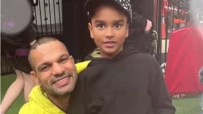 Shikhar Dhawan with his son Zoravar