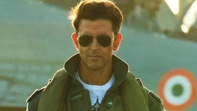 Hrithik Roshan in a still from Fighter. Hrithik Roshan in a still from Fighter.