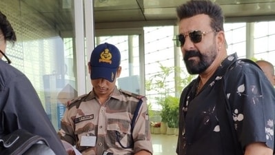 Sanjay Dutt was spotted at the airport on Tuesday. He was seen in Leo and in Jawan last year, He has a few films including Welcome To The Jungle in his kitty. Sanjay Dutt was spotted at the airport on Tuesday. He was seen in Leo and in Jawan last year, He has a few films including Welcome To The Jungle in his kitty. 