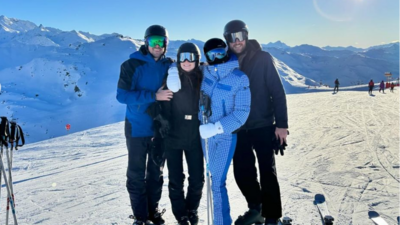 Sophie Turner on a ski trip with Peregrine Pearson and friends. Sophie Turner on a ski trip with Peregrine Pearson and friends.