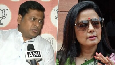 West Bengal Bharatiya Janata Party president Sukanta Majumdar and Trinamool Congress leader Mahua Moitra.