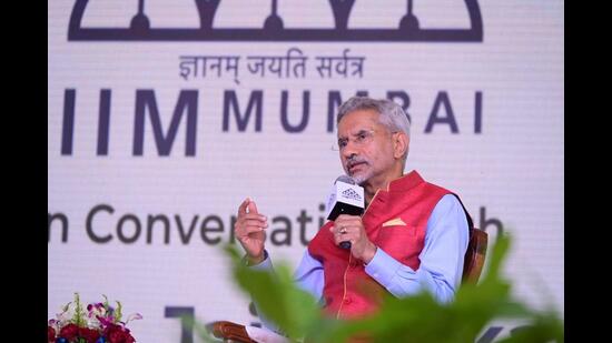 S Jaishankar, external affairs minister,during an interaction with students at the Indian Institute of Management Mumbai on Tuesday.