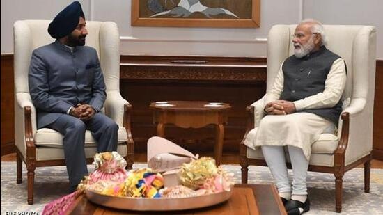Satnam Singh Sandhu with Prime Minister Narendra Modi. (File Photo)