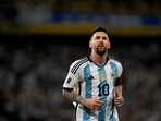 Argentina's Lionel Messi runs during a qualifying game for FIFA World Cup 2022