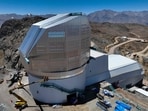 Aerial view of Vera C. Rubin Observatory located in the Pachon hill, approximately 80 km from the city of La Serena, in the Coquimbo Region, Chile, taken on January 24, 2024. Surrounded by desert-like mountains and under the blue skies of northern Chile, the Vera C. Rubin Observatory will revolutionize the study of the universe when it incorporates the largest digital camera ever built in the world. 