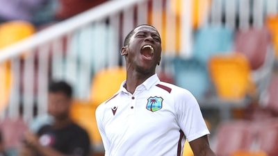The 24-year-old from the tiny Guyanese village of Baracara was to join the Dubai Capitals in the ILT20 but will instead return home to soak up a warm reception in the Caribbean. (AFP) The 24-year-old from the tiny Guyanese village of Baracara was to join the Dubai Capitals in the ILT20 but will instead return home to soak up a warm reception in the Caribbean. (AFP)