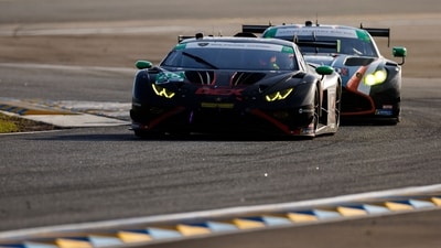 DAYTONA BEACH, FLORIDA - JANUARY 27: The #45 Wayne Taylor Racing with Andretti Lamborghini Huracan GT3 EVO2 of Kyle Marcelli, Danny Formal, Graham Doyle and Ashton Harrison drives during the Rolex 24 at Daytona International Speedway on January 27, 2024 in Daytona Beach, Florida. James Gilbert/Getty Images/AFP (Photo by James Gilbert / GETTY IMAGES NORTH AMERICA / Getty Images via AFP) (Getty Images via AFP) DAYTONA BEACH, FLORIDA - JANUARY 27: The #45 Wayne Taylor Racing with Andretti Lamborghini Huracan GT3 EVO2 of Kyle Marcelli, Danny Formal, Graham Doyle and Ashton Harrison drives during the Rolex 24 at Daytona International Speedway on January 27, 2024 in Daytona Beach, Florida. James Gilbert/Getty Images/AFP (Photo by James Gilbert / GETTY IMAGES NORTH AMERICA / Getty Images via AFP) (Getty Images via AFP)