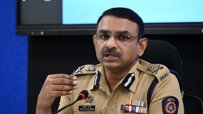 Navi Mumbai, India - Jan. 31, 2024:Police Commissioner Milind Bharambe address media persons during Annual press conference at CP Office CBD,Belapur in Navi Mumbai, India, on Wednesday, January 31, 2024. (Photo by Bachchan Kumar/ HT PHOTO) (HT PHOTO) Navi Mumbai, India - Jan. 31, 2024:Police Commissioner Milind Bharambe address media persons during Annual press conference at CP Office CBD,Belapur in Navi Mumbai, India, on Wednesday, January 31, 2024. (Photo by Bachchan Kumar/ HT PHOTO) (HT PHOTO)