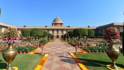 Spread over 15 acres, the Mughal Gardens, now part of the Amrit Udyan, is one of the key attractions in Rashtrapati Bhavan. (File) (X/President of India) Spread over 15 acres, the Mughal Gardens, now part of the Amrit Udyan, is one of the key attractions in Rashtrapati Bhavan. (File) (X/President of India)