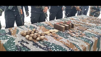 The recovered arms and ammo. (HT Photo)
