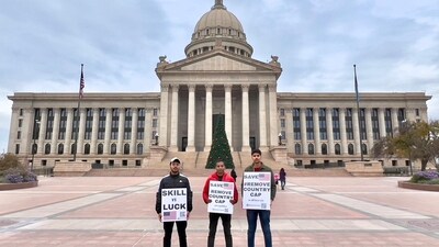 Anuj Christian (centre) has travelled to 45 states across United States to spread the message against country cap on immigration application Anuj Christian (centre) has travelled to 45 states across United States to spread the message against country cap on immigration application