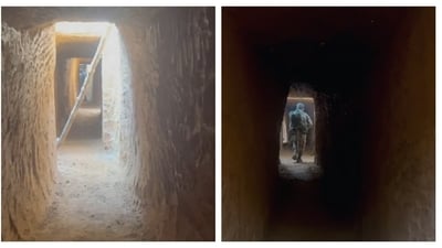 The access points to the tunnel was covered with mud and sticks. (Dantewada Police) The access points to the tunnel was covered with mud and sticks. (Dantewada Police)