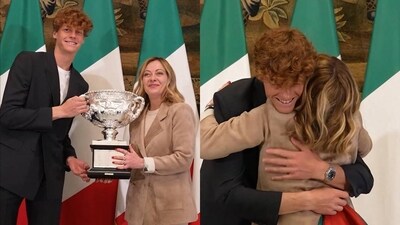 Sinner became the first Italian man to win a Grand Slam singles title in nearly a half century (Giorgia Meloni twitter) Sinner became the first Italian man to win a Grand Slam singles title in nearly a half century (Giorgia Meloni twitter)