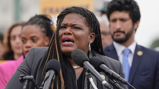 The Justice Department is looking into allegations Bush misused government funds for her personal security. Bush said in a statement that federal prosecutors were reviewing her campaign's spending on security services a day after the Justice Department subpoenaed the House Sergeant at Arms for related documents. (AP Photo/Mariam Zuhaib, File) (AP)