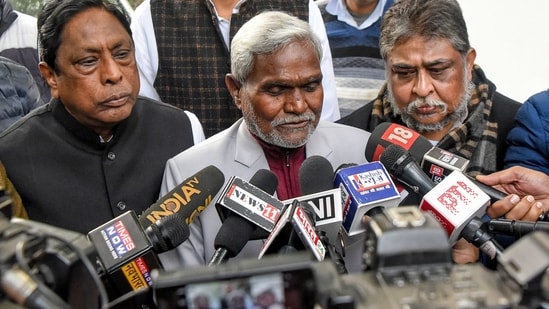 Jharkhand Transport Minister Champai Soren speaking to the media. (ANI)