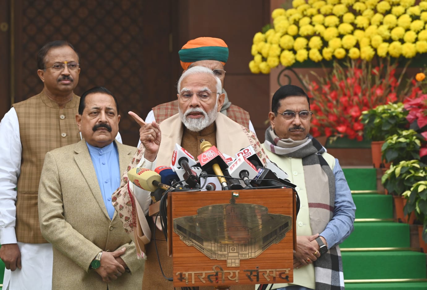 PM Modi addresses ahead of Parliament Budget session on Wednesday. (Sanjeev Varma/HT Photo) PM Modi addresses ahead of Parliament Budget session on Wednesday. (Sanjeev Varma/HT Photo)