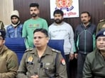 Police officials briefing the media in Moradabad on Thursday (Sourced)
