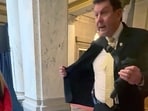The school-goers saw the revolver on Indiana lawmaker Lucas' waist as he opened his coat, as reported by The Statehouse File, the student newspaper at Franklin College. The school-goers saw the revolver on Indiana lawmaker Lucas' waist as he opened his coat, as reported by The Statehouse File, the student newspaper at Franklin College.