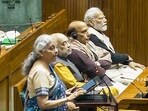 Union Finance Minister Nirmala Sitharaman presents the Interim Budget 2024 in the Lok Sabha, at Parliament House in New Delhi, Thursday, Feb. 1, 2024.
