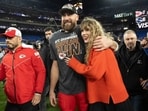 Travis Kelce walks with Taylor Swift on Jan. 28, 2024, Travis Kelce walks with Taylor Swift on Jan. 28, 2024,