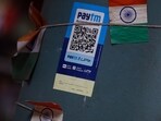 A QR code for the Paytm digital payment system at a store in Mumbai. A QR code for the Paytm digital payment system at a store in Mumbai.