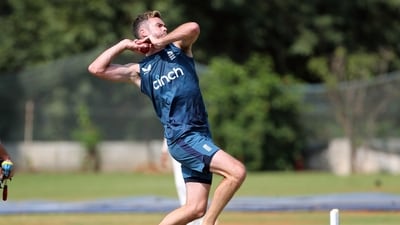 England's James Anderson in action during a practice session ahead of the 2nd Test against India, at ACA–VDCA Cricket Stadium in Visakhapatnam (ANI)