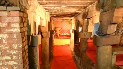 The southern cellar of the Gyanvapi mosque was opened at around 10.30 pm on Wednesday. (X/ Vishnu Jain) The southern cellar of the Gyanvapi mosque was opened at around 10.30 pm on Wednesday. (X/ Vishnu Jain)