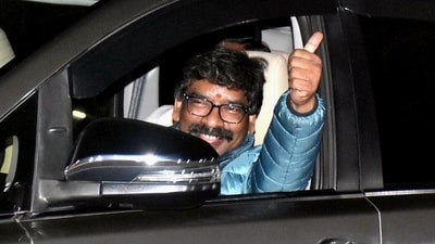 Hemant Soren was arrested by the ED on Wednesday after hours of interrogation. (Somnath Sen) Hemant Soren was arrested by the ED on Wednesday after hours of interrogation. (Somnath Sen)