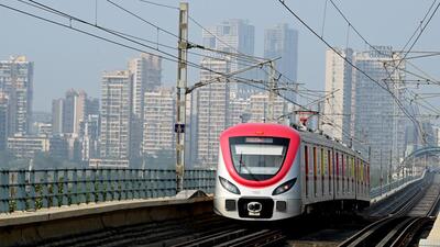 Navi Mumbai, India - Nov. 17, 2023:Commuters board Metro rail from Belapur Metro Station, after Line no. 1 from Belapur to Pendhar was opened for public at CBD Belapur in Navi Mumbai, India, on Friday, November 17, 2023. (Photo by Bachchan Kumar/ HT PHOTO) (HT PHOTO) Navi Mumbai, India - Nov. 17, 2023:Commuters board Metro rail from Belapur Metro Station, after Line no. 1 from Belapur to Pendhar was opened for public at CBD Belapur in Navi Mumbai, India, on Friday, November 17, 2023. (Photo by Bachchan Kumar/ HT PHOTO) (HT PHOTO)