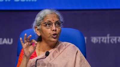 Union Finance Minister Nirmala Sitharaman addresses the post-Budget press conference, in New Delhi. (PTI) Union Finance Minister Nirmala Sitharaman addresses the post-Budget press conference, in New Delhi. (PTI)