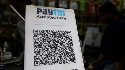 A QR code of Paytm is seen. (Reuters)