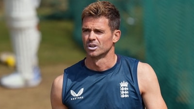 England's James Anderson during a practice session (PTI) England's James Anderson during a practice session (PTI)