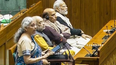 Union Finance Minister Nirmala Sitharaman presents the Interim Budget 2024 in the Lok Sabha, at Parliament House in New Delhi, Thursday, Feb. 1, 2024. (PTI) Union Finance Minister Nirmala Sitharaman presents the Interim Budget 2024 in the Lok Sabha, at Parliament House in New Delhi, Thursday, Feb. 1, 2024. (PTI)