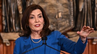 Kathy Hochul presents her 2025 executive state budget in the Red Room at the state Capitol Tuesday, Jan. 16, 2024, in Albany, N.Y (AP Photo/Hans Pennink, File) (AP) Kathy Hochul presents her 2025 executive state budget in the Red Room at the state Capitol Tuesday, Jan. 16, 2024, in Albany, N.Y (AP Photo/Hans Pennink, File) (AP)