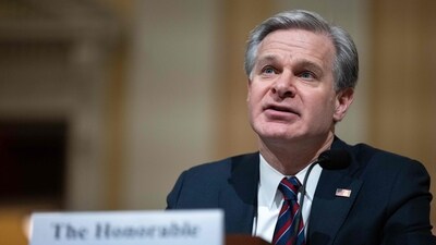 FBI Director, Christopher Wray, testifies during a Congressional full committee hearing on the "The CCP [Chinese Communist Party] Cyber Threat to the American Homeland and National Security" in Washington, DC, January 31, 2024. (Photo by Julia Nikhinson / AFP) (AFP)