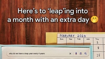 Google India shared this image on Instagram while posting about 2024 being a leap year. (X/@GoogleIndia) Google India shared this image on Instagram while posting about 2024 being a leap year. (X/@GoogleIndia)