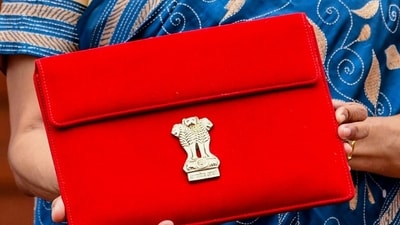 Union finance minister Nirmala Sitharaman carrying the Budget tablet wrapped in a traditional 'Bahi Khata' style pouch as she arrives at Parliament to present the interim Budget 2024 on the second day of the Budget Session, in New Delhi on Thursday. ( (ANI Photo/Rahul Singh)) Union finance minister Nirmala Sitharaman carrying the Budget tablet wrapped in a traditional 'Bahi Khata' style pouch as she arrives at Parliament to present the interim Budget 2024 on the second day of the Budget Session, in New Delhi on Thursday. ( (ANI Photo/Rahul Singh))